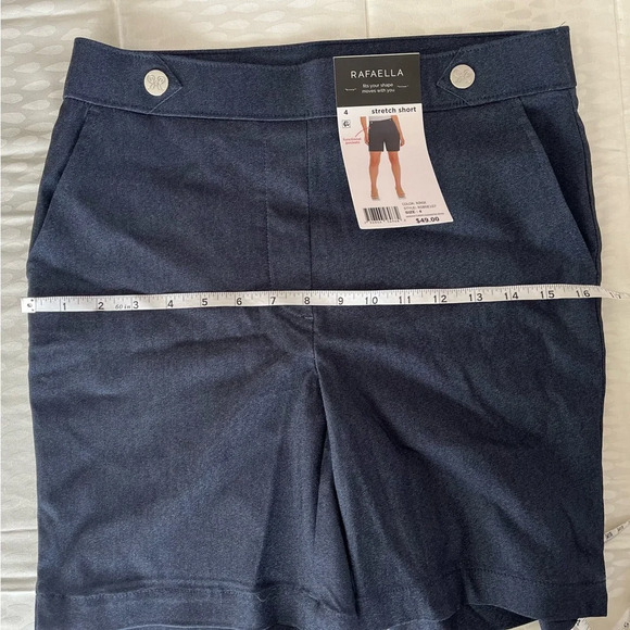 NWT Rafaella Size 4 Blue Stretch Short High Waist 7” Inseam Classic Preppy - Picture 7 of 9